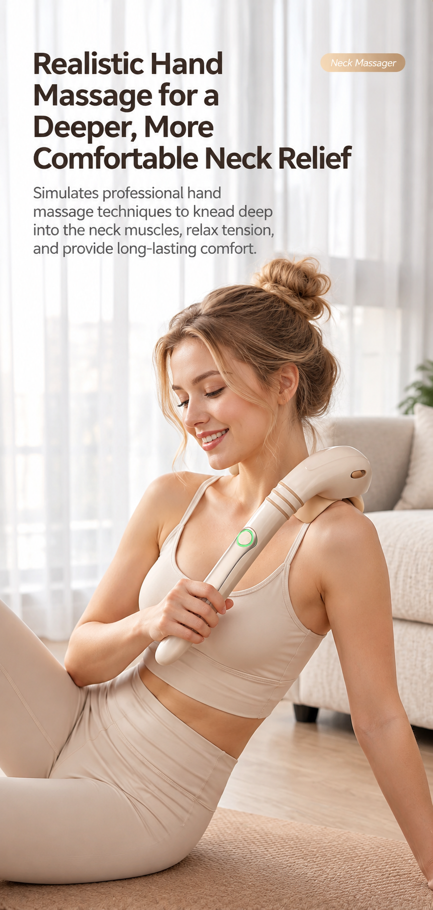 Seahorse Wireless Neck & Shoulder massager with three-level pressure adjustment