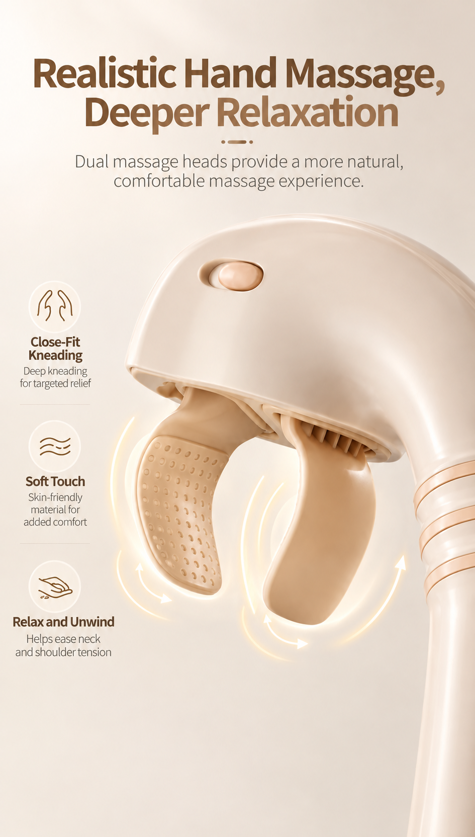 Seahorse Wireless Neck & Shoulder massager with three-level pressure adjustment